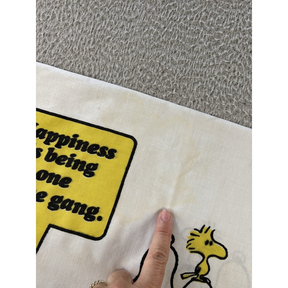 VTG 1971 Charlie Brown Pillowcase Peanuts Happiness is Being One Of The Gang - Picture 3 of 10